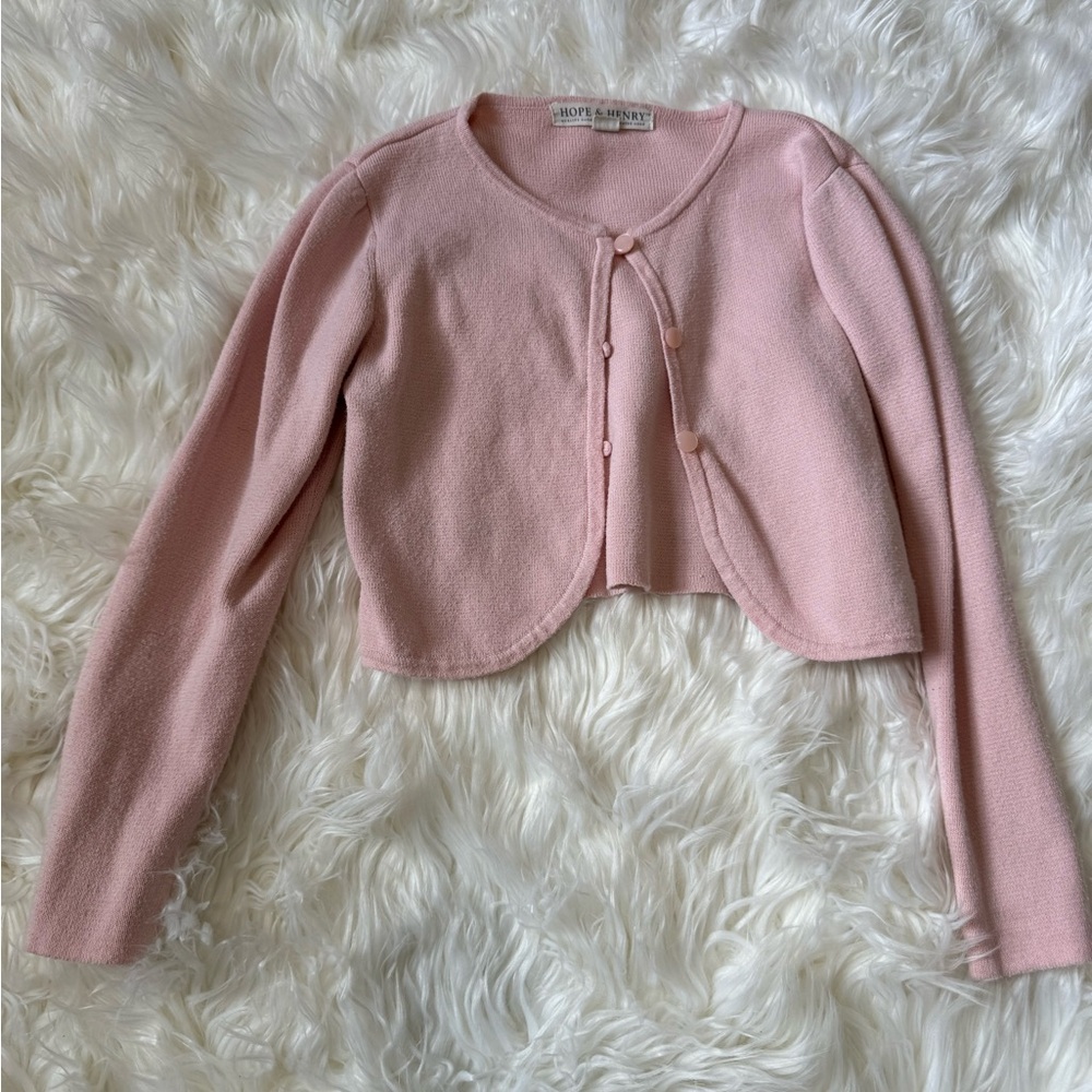 Hope & Henry Pink Kids Sweater